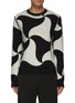 Main View - Click To Enlarge - BOTTEGA VENETA - Swirl jacquard contrast seam sweater