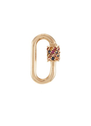 Main View - Click To Enlarge - MARLA AARON - ‘Stoned BabyLock' Sapphire Pave 14k Gold Pendant
