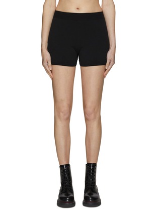 Main View - Click To Enlarge - ALEXANDER MCQUEEN - ELASTIC WAIST SEAMLESS KNITTED MINI SHORTS