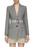 Main View - Click To Enlarge - ALEXANDER MCQUEEN - Belted prince of wales checked hybrid blazer