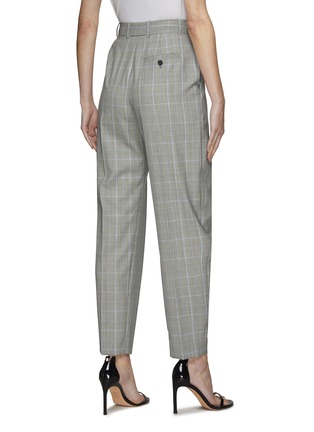 Back View - Click To Enlarge - ALEXANDER MCQUEEN - PLEAT DETAIL PRINCE OF WALES CHEQUERED TAILORED PANTS