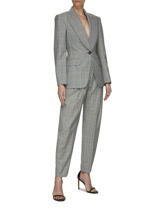 Figure View - Click To Enlarge - ALEXANDER MCQUEEN - PLEAT DETAIL PRINCE OF WALES CHEQUERED TAILORED PANTS