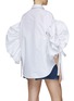 Back View - Click To Enlarge - ALEXANDER MCQUEEN - GATHERED DETAIL FRONT ZIP COTTON POPLIN PARKA SHIRT