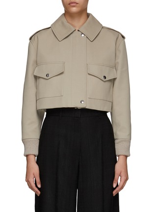 Main View - Click To Enlarge - ALEXANDER MCQUEEN - LONG SLEEVE WASHED COTTON PANAMA JACKET