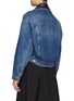 Back View - Click To Enlarge - ALEXANDER MCQUEEN - Leather zipped placket denim aviator jacket