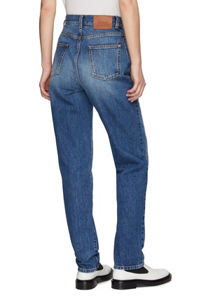 Back View - Click To Enlarge - ALEXANDER MCQUEEN - HIGH RISE SLIM FIT WASHED EFFECT DENIM JEANS