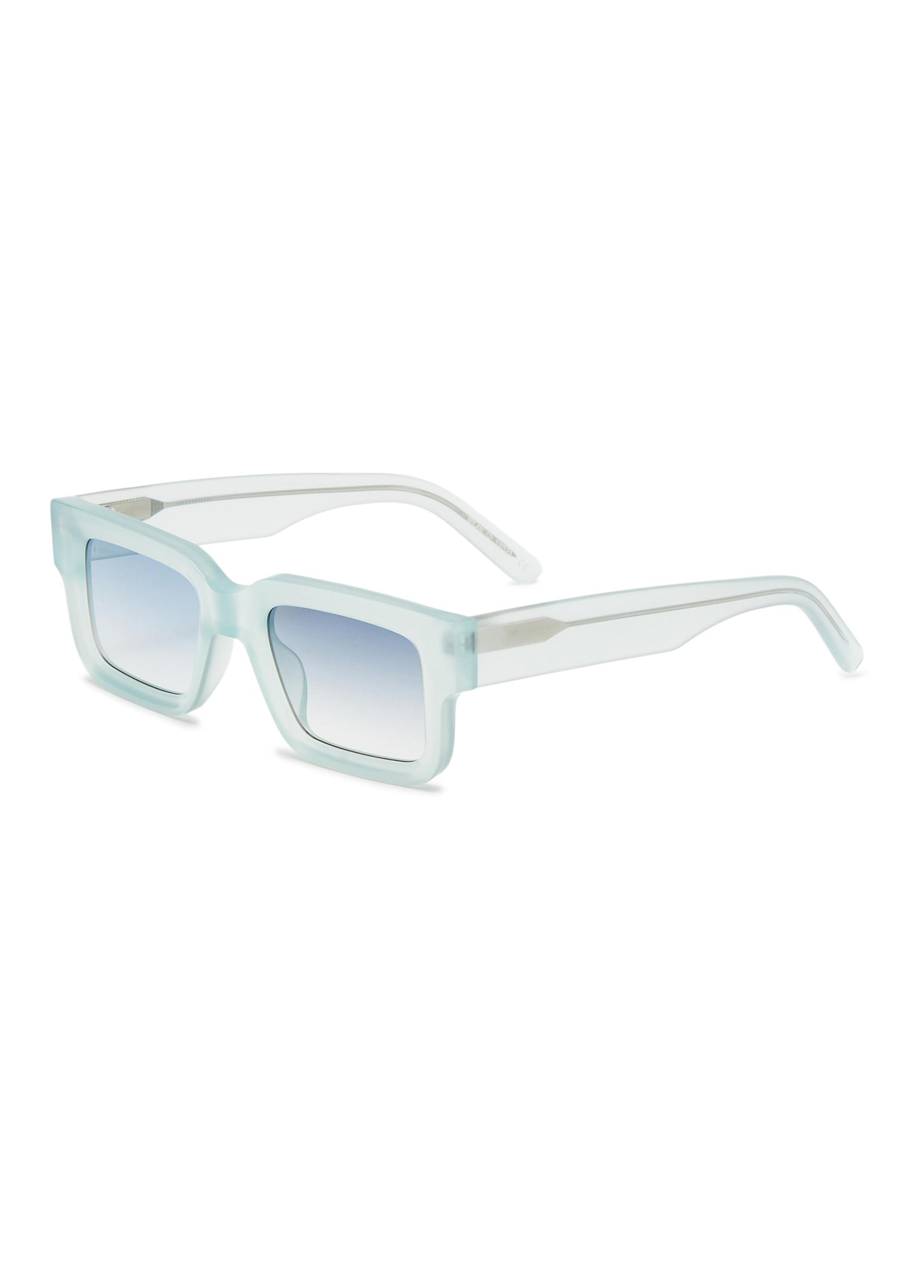 A. Society Milan' Thick Acetate Rectangular Sunglasses In Blue