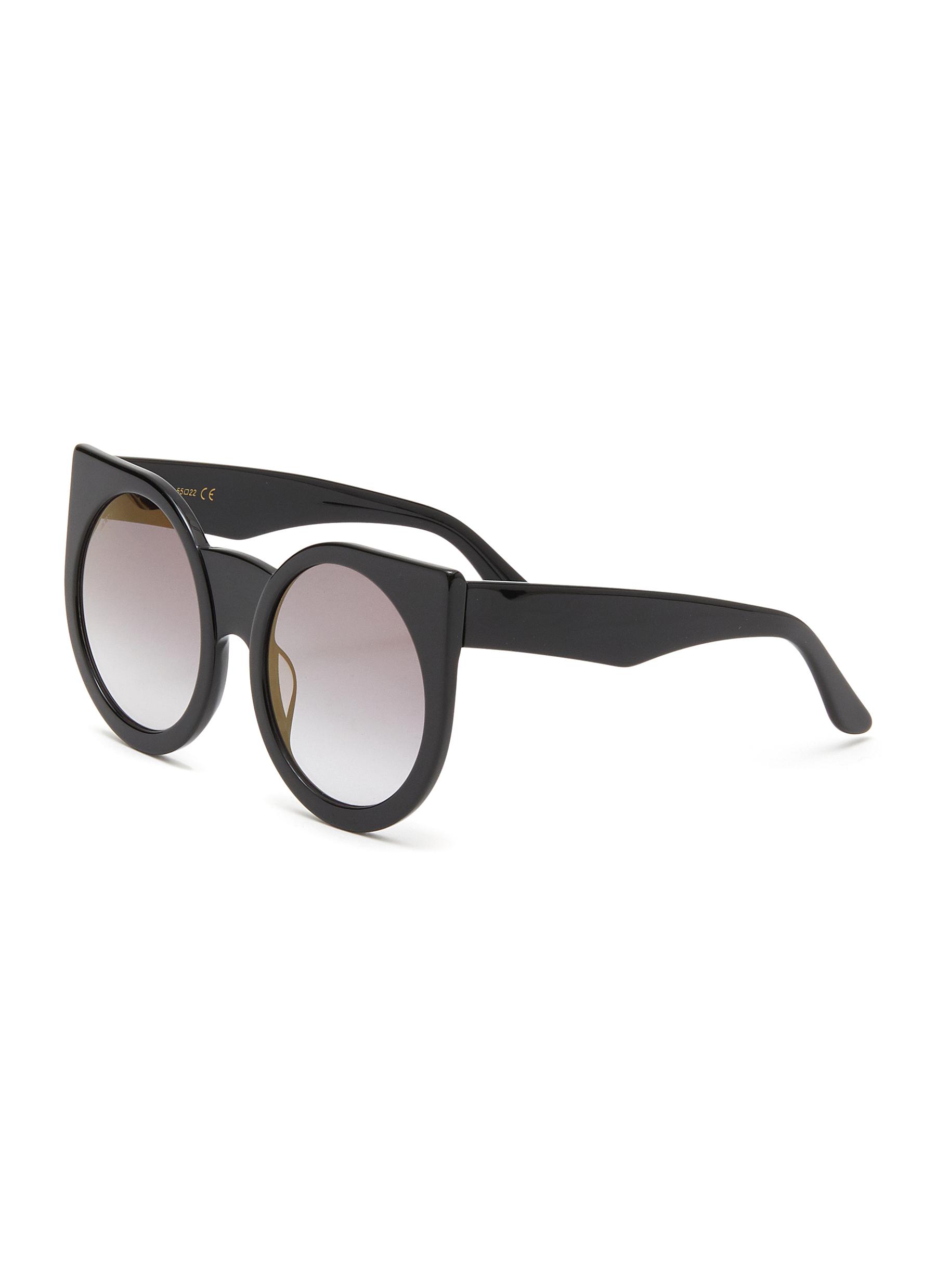A. Society Cleo' Acetate Cateye Round Sunglasses In Black