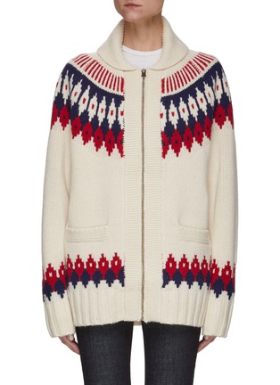 Main View - Click To Enlarge - RE/DONE - ‘Fair Isle’ '50s Wool Cardigan