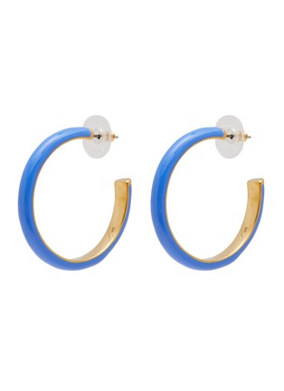 Main View - Click To Enlarge - ONE OF A KIND - Enamelled Medium J Hoop Earrings