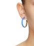 Figure View - Click To Enlarge - ONE OF A KIND - Enamelled Medium J Hoop Earrings