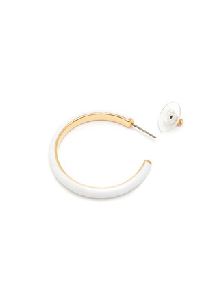 Detail View - Click To Enlarge - ONE OF A KIND - Enamel Brass Hoop Earrings