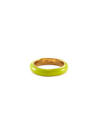 Main View - Click To Enlarge - ONE OF A KIND - Enamel Thin Band Brass Ring