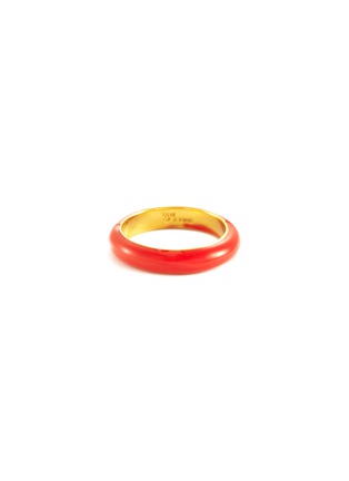Main View - Click To Enlarge - ONE OF A KIND - Enamel Thin Band Brass Ring
