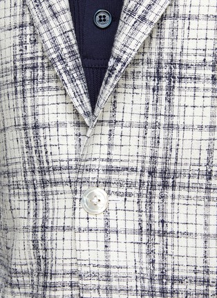  - RING JACKET - Single-breast Notch Lapel Checkered Tweed Blazer