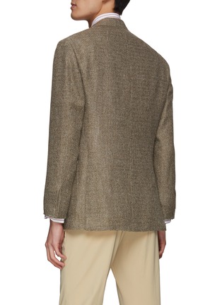 Back View - Click To Enlarge - RING JACKET - SINGLE BREASTED NOTCH LAPEL SILK LINEN BLAZER