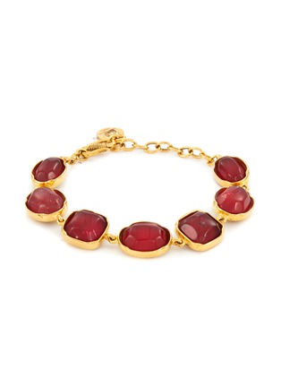 Main View - Click To Enlarge - GOOSSENS - ‘Cabochons' tinted crystal 24k gold-plated charm bracelet