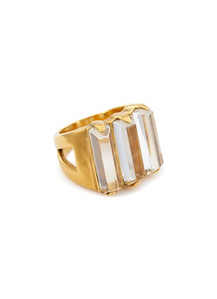 Main View - Click To Enlarge - GOOSSENS - ‘Stones' natural rock crystal 24k gold-plated ring