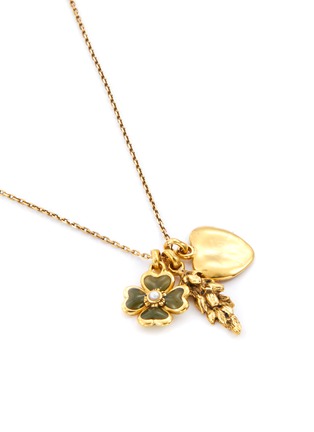 Detail View - Click To Enlarge - GOOSSENS - ‘Talisman' clover 24k gold-plated multi-pendant necklace