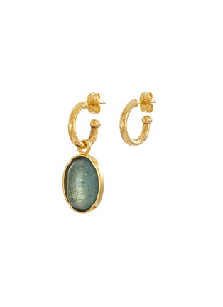 Main View - Click To Enlarge - GOOSSENS - ‘Talisman' asymmetric cabochons 24k gold-plated earrings