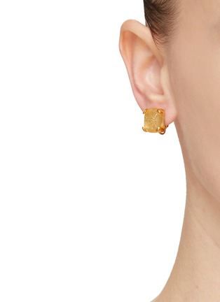 Figure View - Click To Enlarge - GOOSSENS - ‘Stones' natural rock crystal 24k gold-plated stud earrings