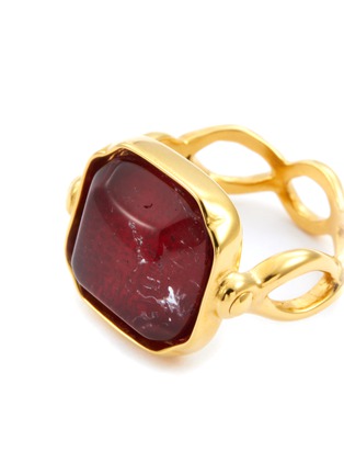 Detail View - Click To Enlarge - GOOSSENS - ‘Cabochons' tinted crystal 24k gold-plated ring
