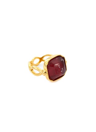 Main View - Click To Enlarge - GOOSSENS - ‘Cabochons' tinted crystal 24k gold-plated ring
