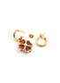 GOOSSENS - ‘Talisman' 24k gold-plated enamel clover asymmetric earrings