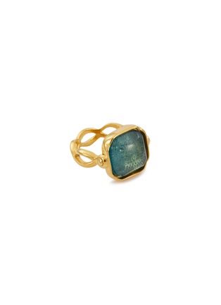 Main View - Click To Enlarge - GOOSSENS - ‘Cabochons' tinted crystal 24k gold-plated ring