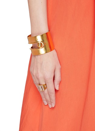 Figure View - Click To Enlarge - GOOSSENS - ‘Boucle' 24k gold-plated cuff