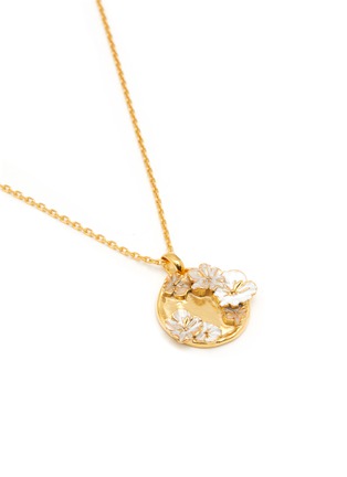 Detail View - Click To Enlarge - GOOSSENS - ‘TALISMAN’ GOLD-PLATED PAVOT PENDANT COLLIER NECKLACE