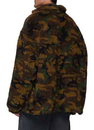 Back View - Click To Enlarge - BALENCIAGA - Camouflage Print High Neck Zip Up Fleece Jacket