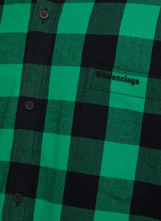  - BALENCIAGA - Logo Chest Pocket Buffalo Check Padded Flannel Jacket