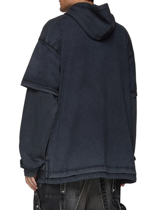 Back View - Click To Enlarge - BALENCIAGA - ‘Your Ad Here' layered sleeve vintage hoodie