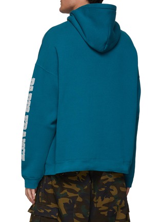 Back View - Click To Enlarge - BALENCIAGA - Oversize Logo Embroidered Heavy Molleton Cotton Hoodie