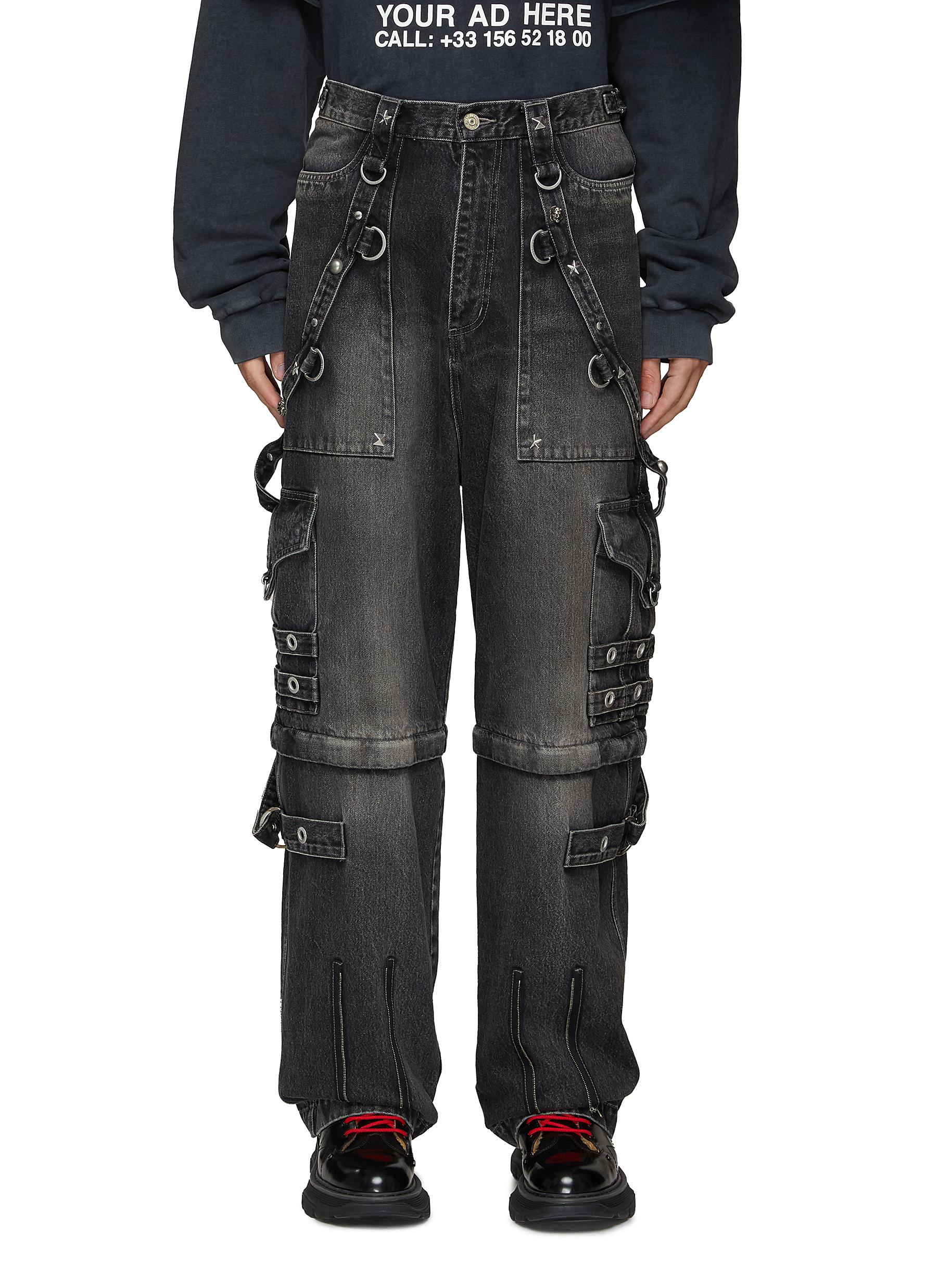 BALENCIAGA Convertible strap detail raver baggy jeans