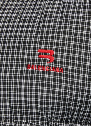  - BALENCIAGA - ZIP FRONT HIGH NECK LIGHT CHECKED PUFFER JACKET