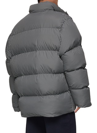 Back View - Click To Enlarge - BALENCIAGA - ZIP FRONT HIGH NECK LIGHT CHECKED PUFFER JACKET