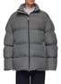 Main View - Click To Enlarge - BALENCIAGA - ZIP FRONT HIGH NECK LIGHT CHECKED PUFFER JACKET