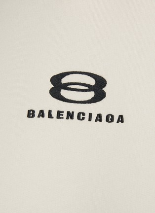  - BALENCIAGA - Oversize Unity Logo Print Medium Molleton Cotton Hoodie