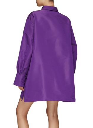 Back View - Click To Enlarge - VALENTINO GARAVANI - Wide Silk Faille Tunic Shirt Dress