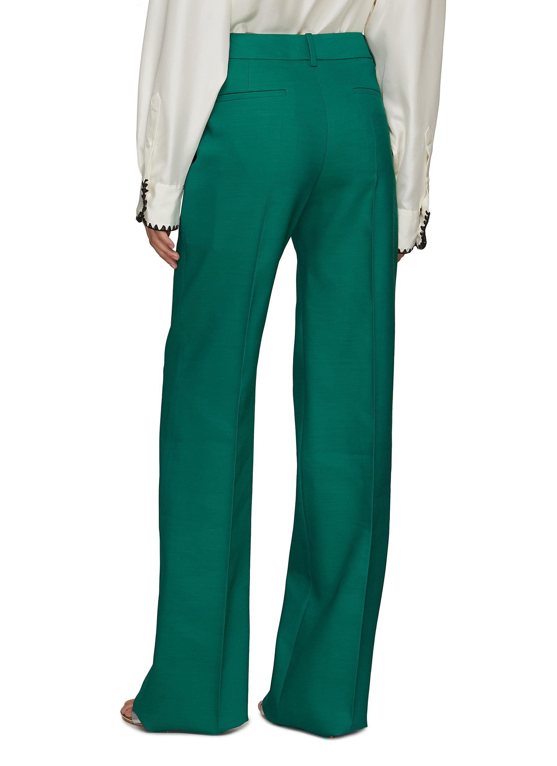 WIDE LEG TAILORED CREPE PANTS