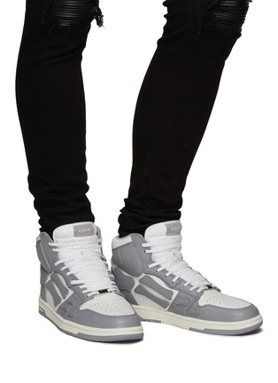 Figure View - Click To Enlarge - AMIRI - ‘Skel' x-ray appliqué high-top leather sneakers