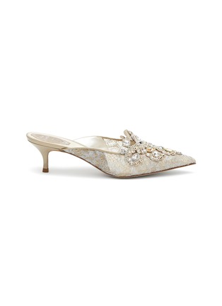 Main View - Click To Enlarge - RENÉ CAOVILLA - Veneziana' Crystal Embellished Lace Mules