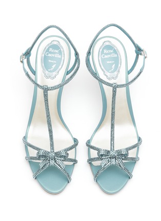 Detail View - Click To Enlarge - RENÉ CAOVILLA - Strass Embellished Bow Peep Toe Sandals