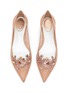 Detail View - Click To Enlarge - RENÉ CAOVILLA - ‘Veneziana’ Crystal Embellished Lace Skimmer Flats