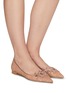 Figure View - Click To Enlarge - RENÉ CAOVILLA - ‘Veneziana’ Crystal Embellished Lace Skimmer Flats
