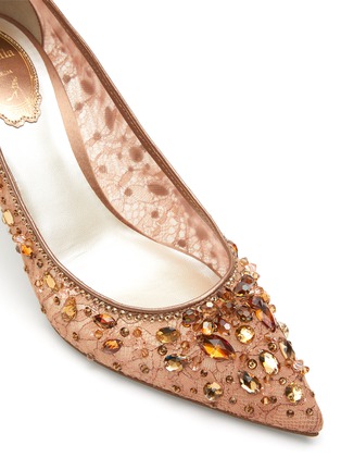 Detail View - Click To Enlarge - RENÉ CAOVILLA - CINDERELLA VENUS-LIGHT COLORADO STONES LACE PUMPS