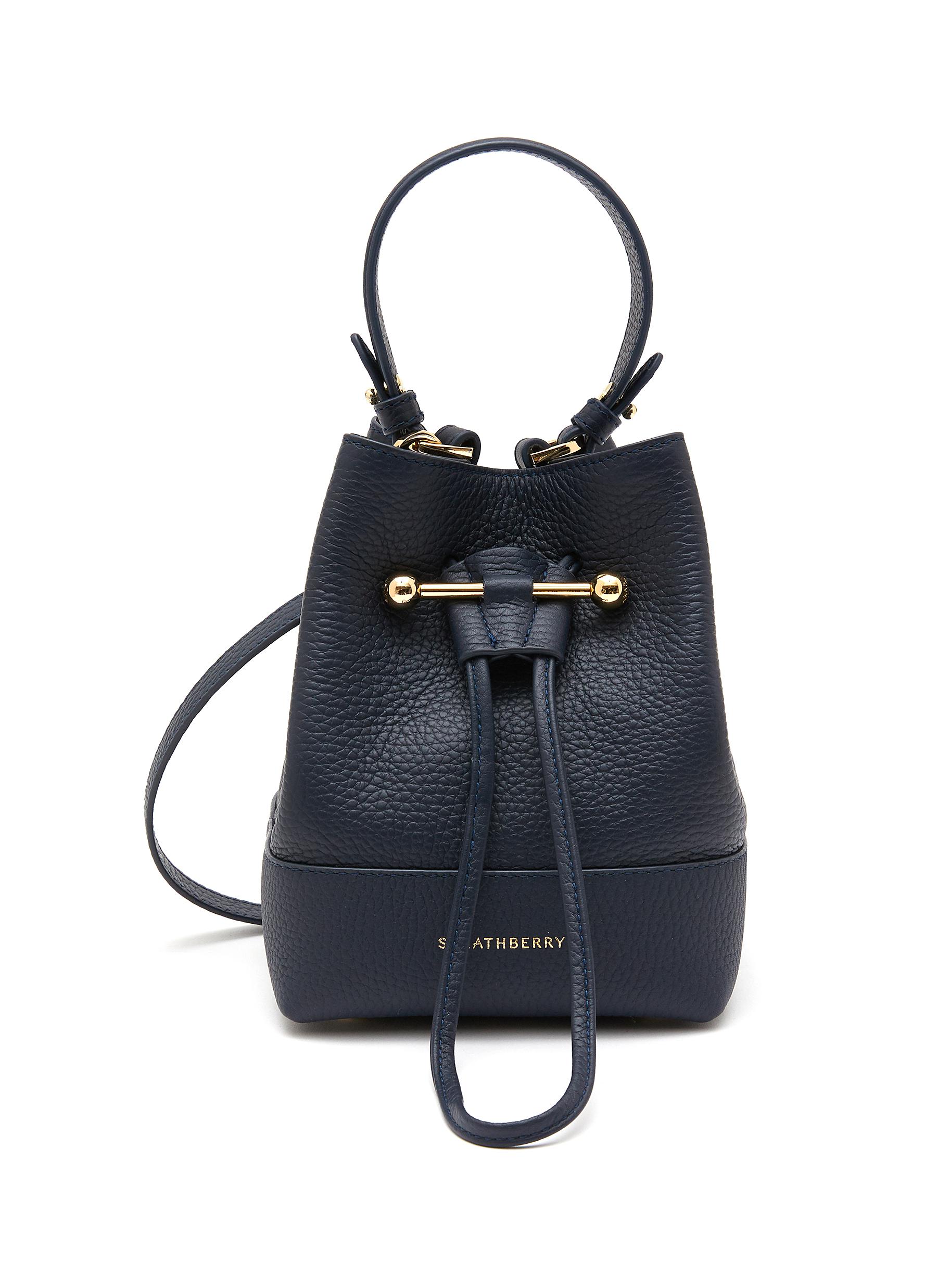 Strathberry 'lana Osette' Drawstring Leather Bucket Bag In Blue | ModeSens