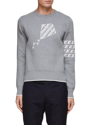 Main View - Click To Enlarge - THOM BROWNE  - KITE ICON JACQUARD FOUR BAR PULLOVER